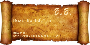 Buzi Borbála névjegykártya